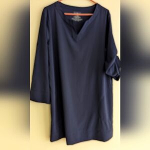 LL Bean Navy Blue Dress Tunic Golf UPF 50 Pickle Ball Tennis LARGE